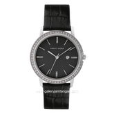 CHRIST VERRA CV 320221G-21 BLK Black Silver Leather Strap